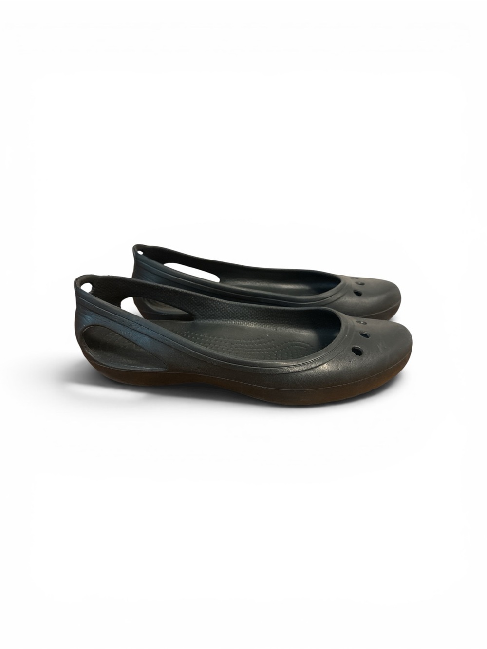 CROCS Black Slip-On Ballet Flats with Cutouts